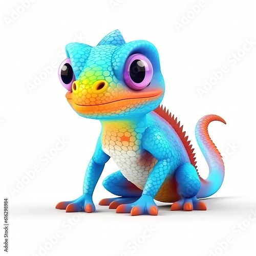 cute colorful lizard isolated on a white background