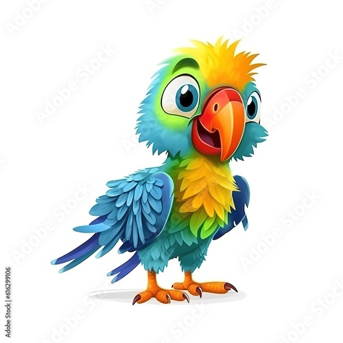 cute colorful parrot isolated on a white background © Benjamin