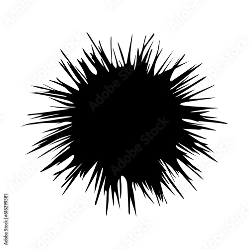 Swimming Sea Urchin Silhouette. Good To Use For Element Print Book, Animal Book and Animal Content