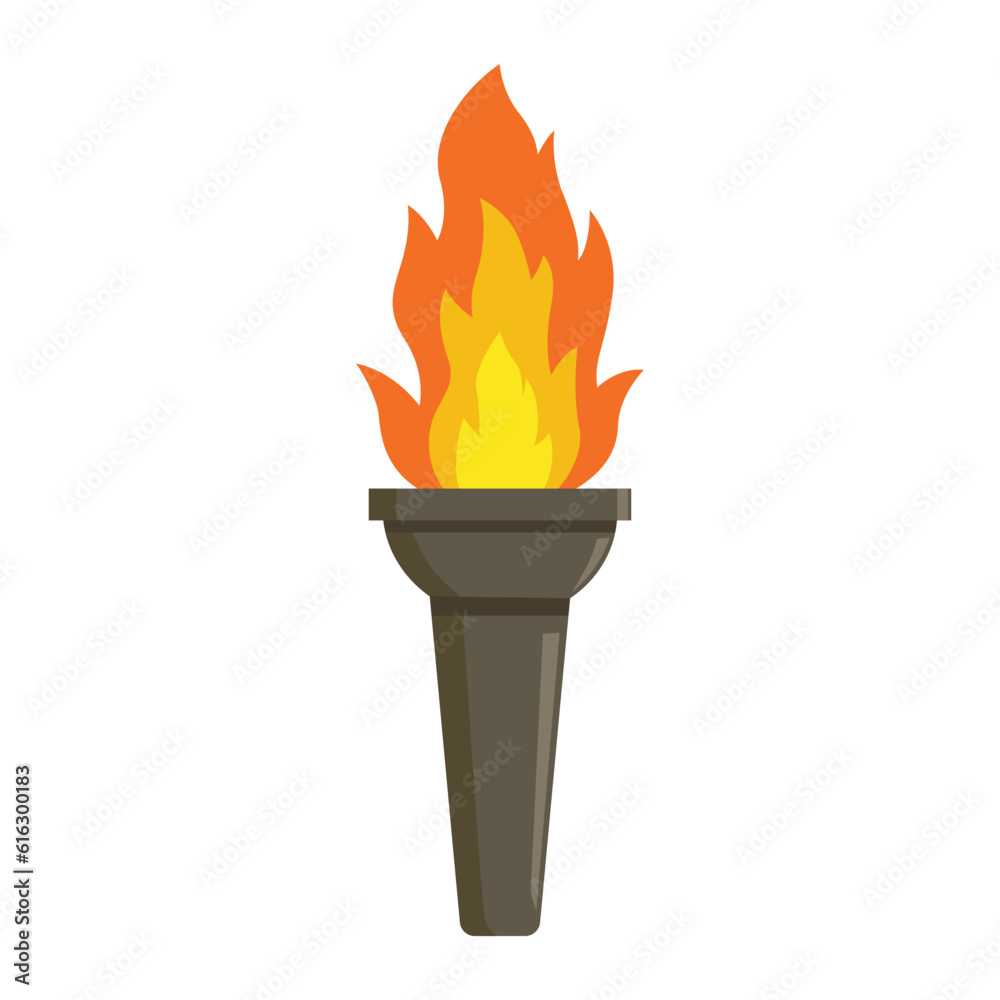 Vector illustration of torch, icon design, isolated on white background, torch fire, flame, competition equipment Vector illustration of torch, icon design, isolated on white background, torch fire, flame, competition equipment