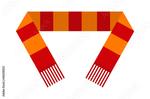 Vector illustration of football scarf, isolated on white background. soccer scarf, sport equipment