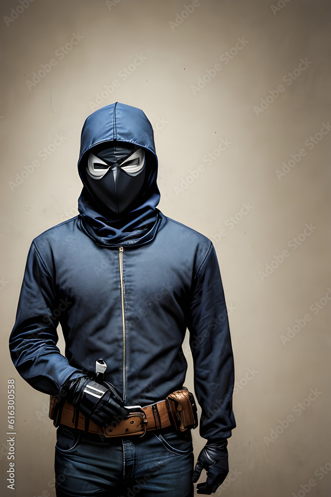 An image of a masked man criminal. (AI-generated fictional illustration)
An image of a masked man criminal. (AI-generated fictional illustration)