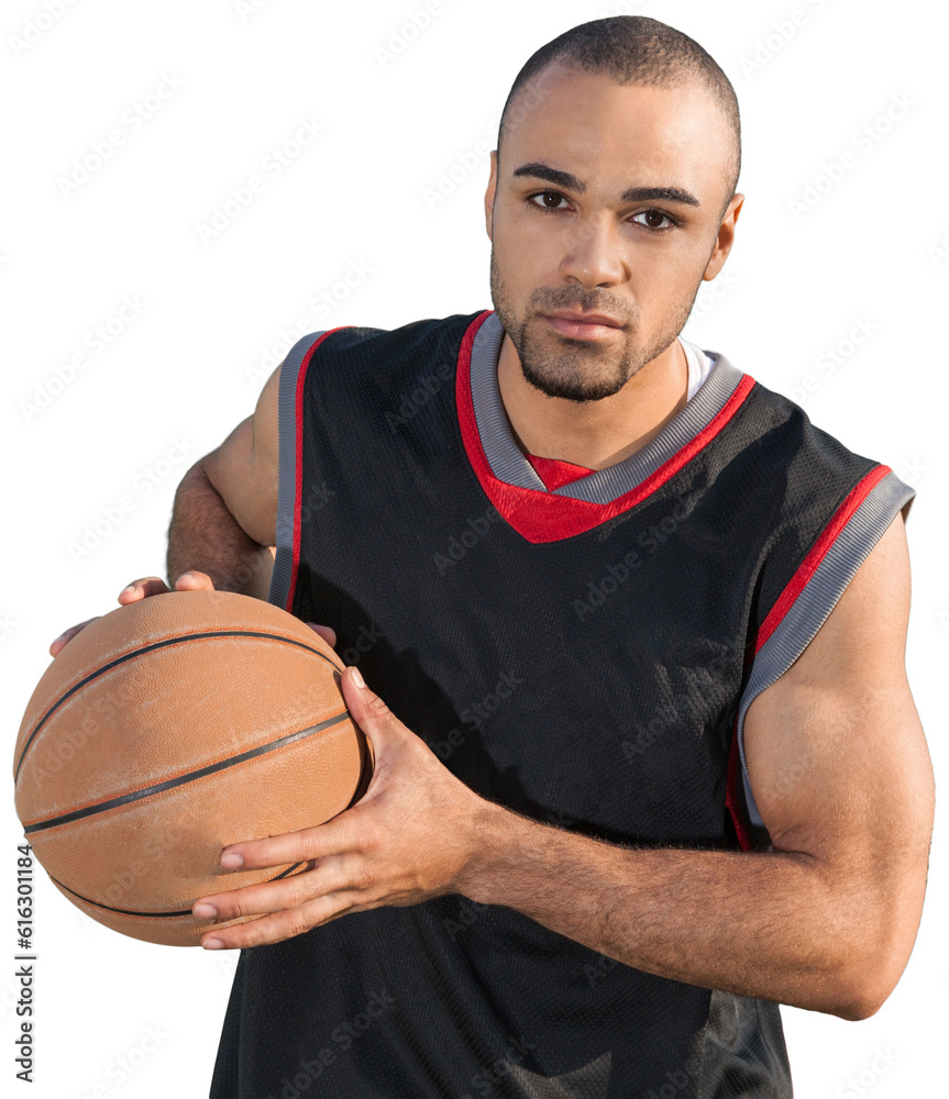 Basketball Player Holding a Ball - Isolated Basketball Player Holding a Ball - Isolated