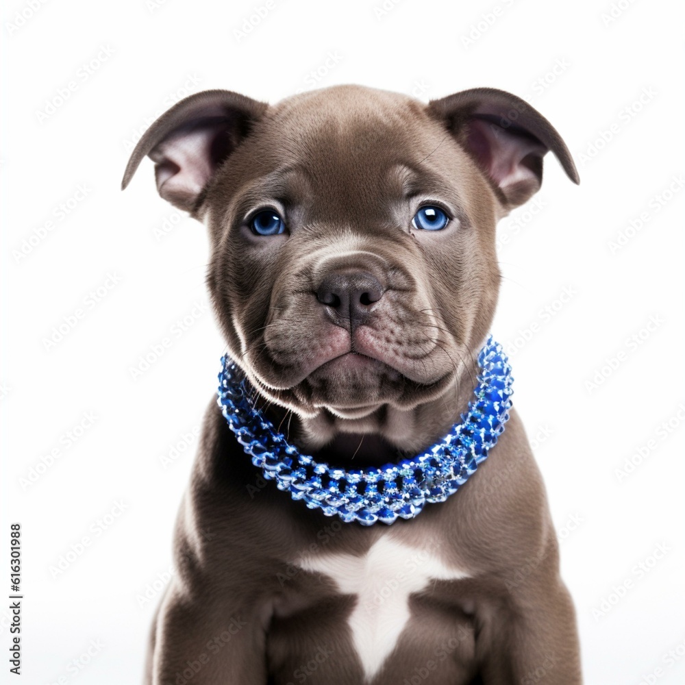 American Bully puppy isolated on white background