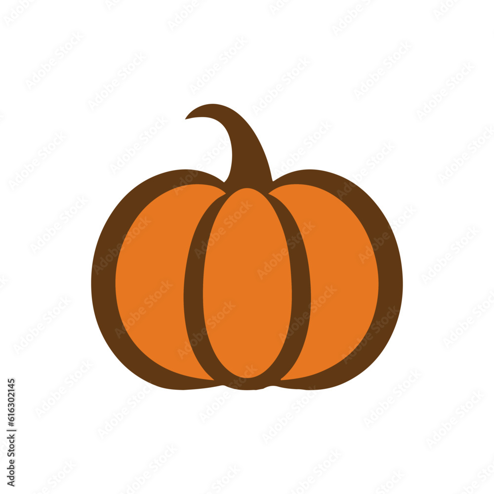 Vector pumpkin icon.Orange simple flat pumpkin. Thanksgiving symbol.