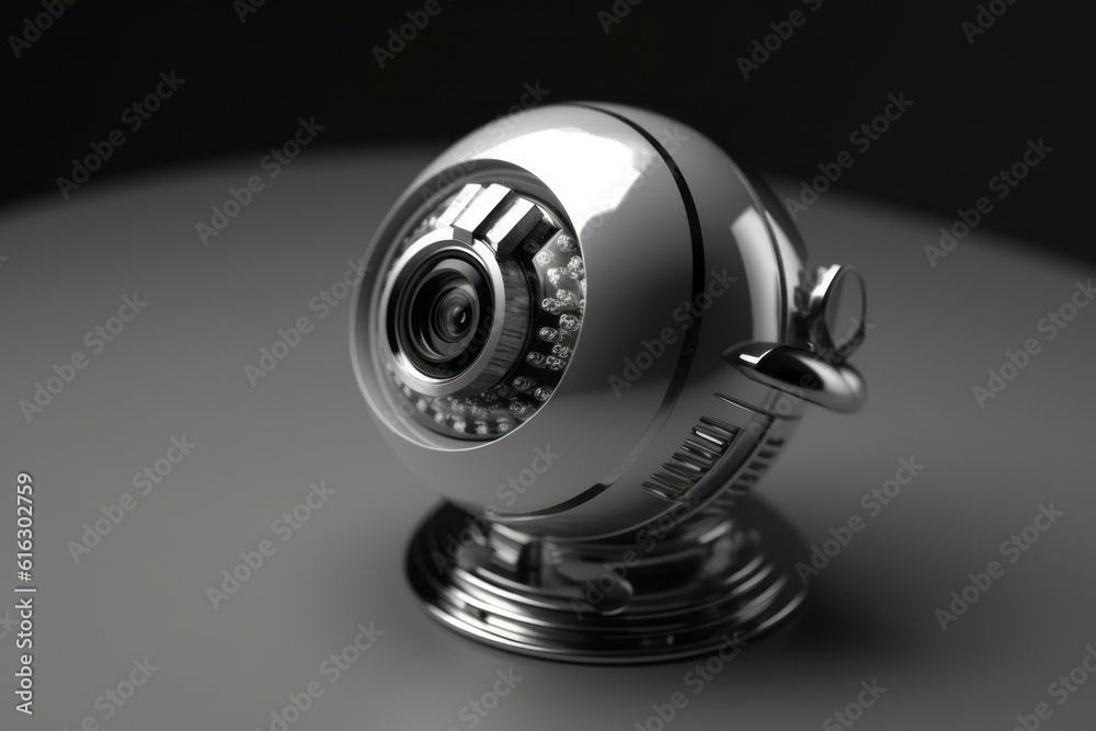 Surveillance camera around the perimeter. Background with selective focus. AI generated, human enhanced Surveillance camera around the perimeter. Background with selective focus. AI generated, human enhanced
