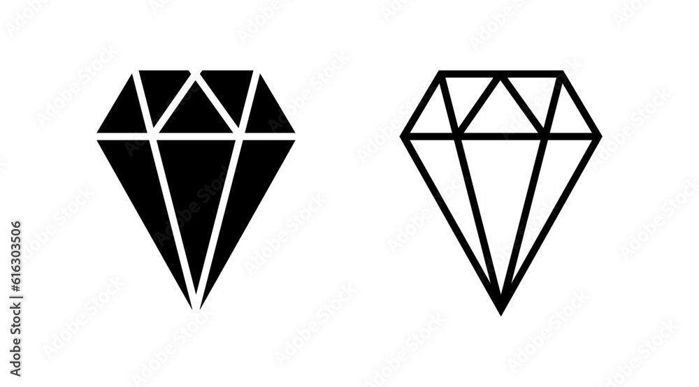 Diamond icon vector. gem icon. crystal stone Diamond icon vector. gem icon. crystal stone