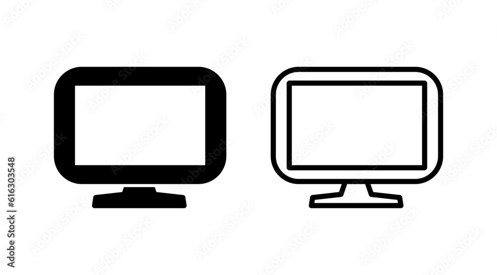 Computer icon vector. computer monitor icon. Computer icon vector. computer monitor icon.