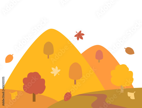 秋の山をイメージしたイラスト