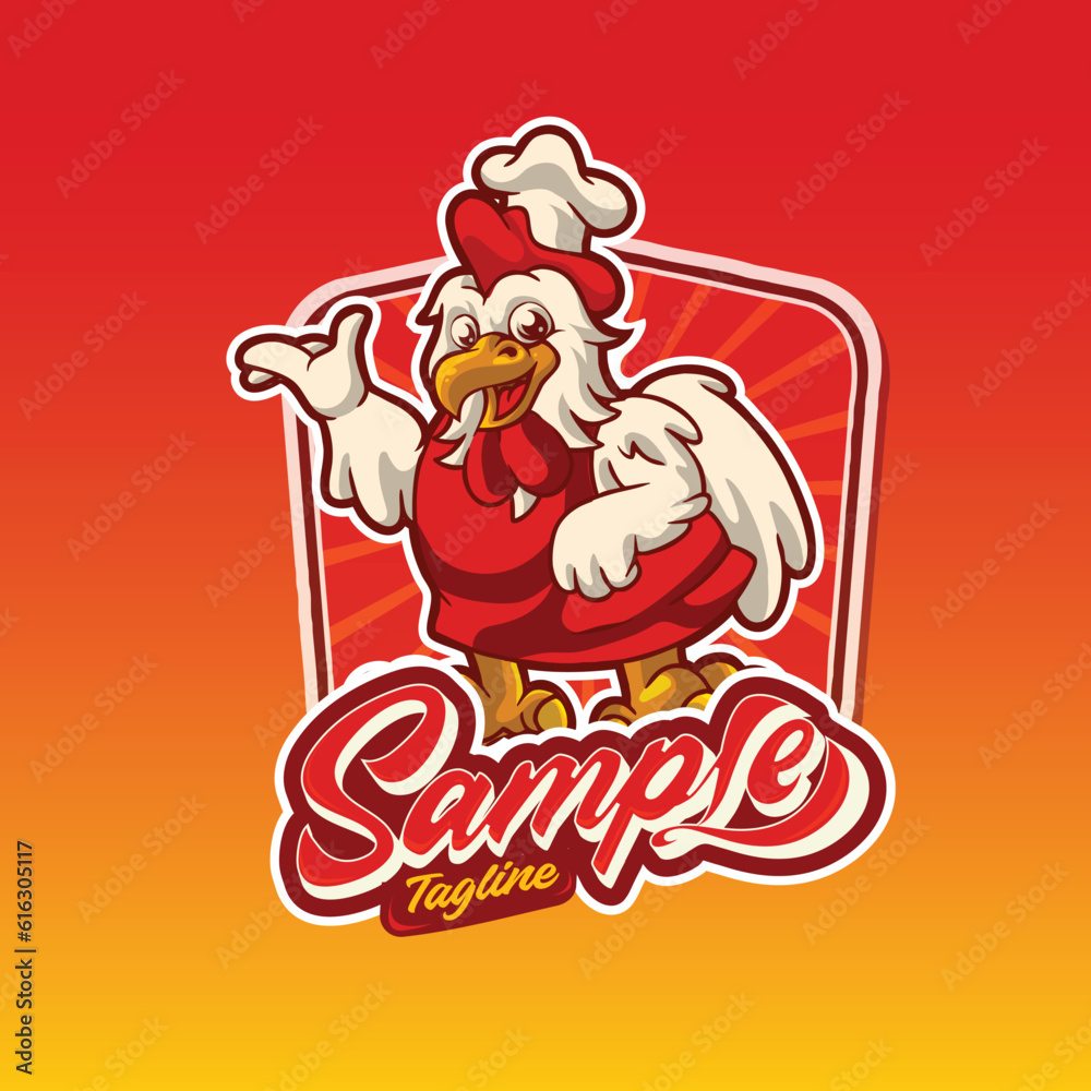 chicken food character mascot vector chicken food character mascot vector