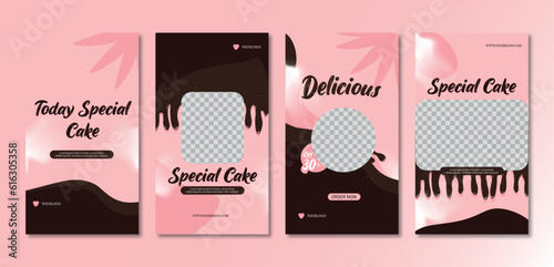 Cake , dessert and brownies social media post ,premium vector	