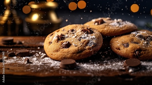 Food photography delicious chocolate chip cookies studio