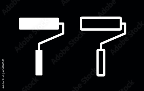 Roller icon. Paint roller for paint. Attribute of construction or repair.