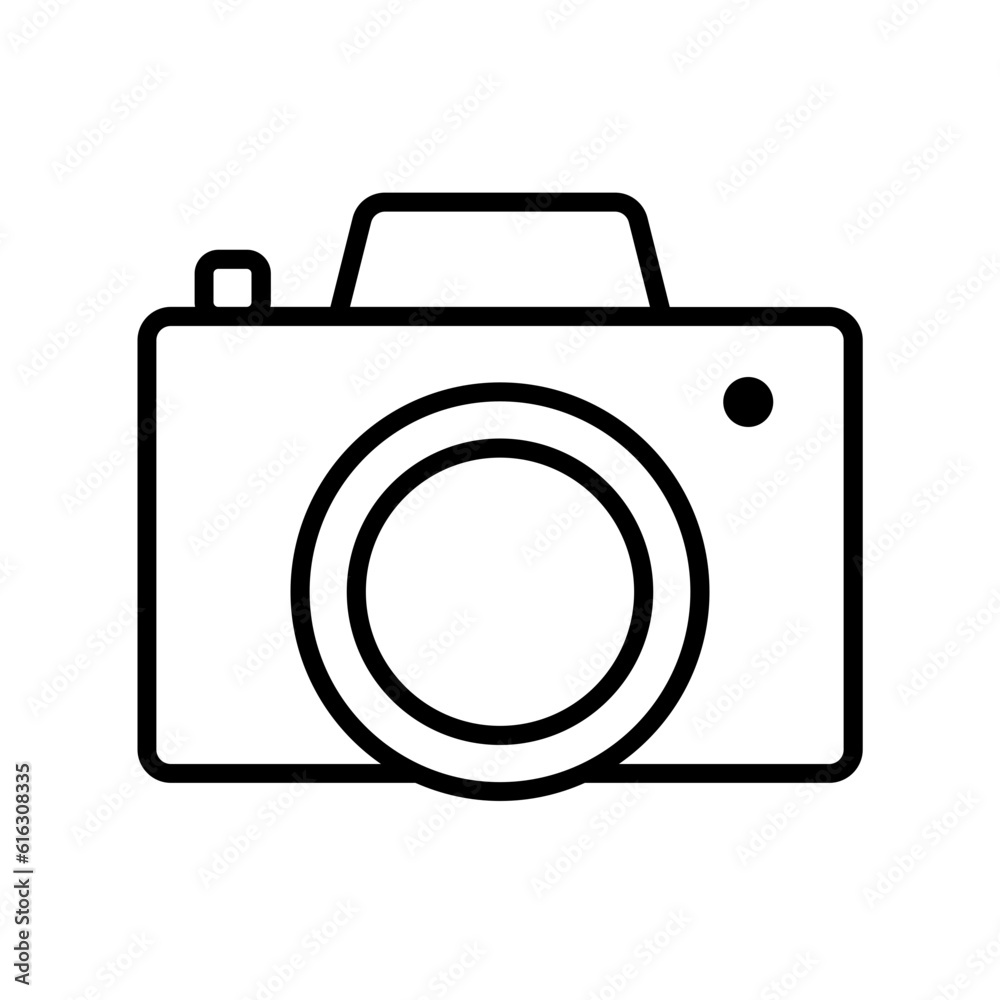 Camera Travel and tourism icon with black outline style. technology, lens, digital, photography, photo, capture, image. Vector illustration Camera Travel and tourism icon with black outline style. technology, lens, digital, photography, photo, capture, image. Vector illustration