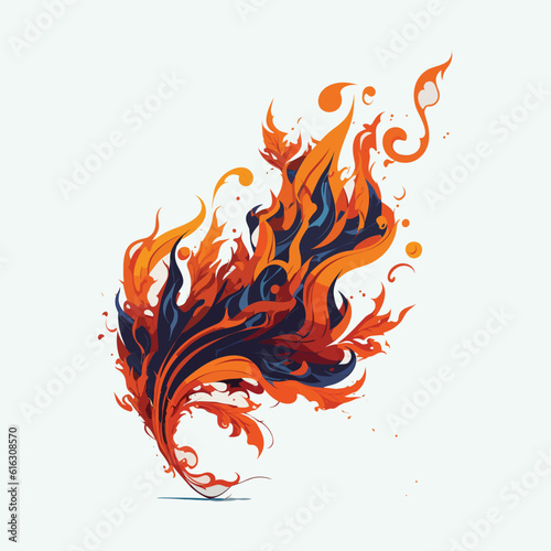 vector fire flame cartoon style