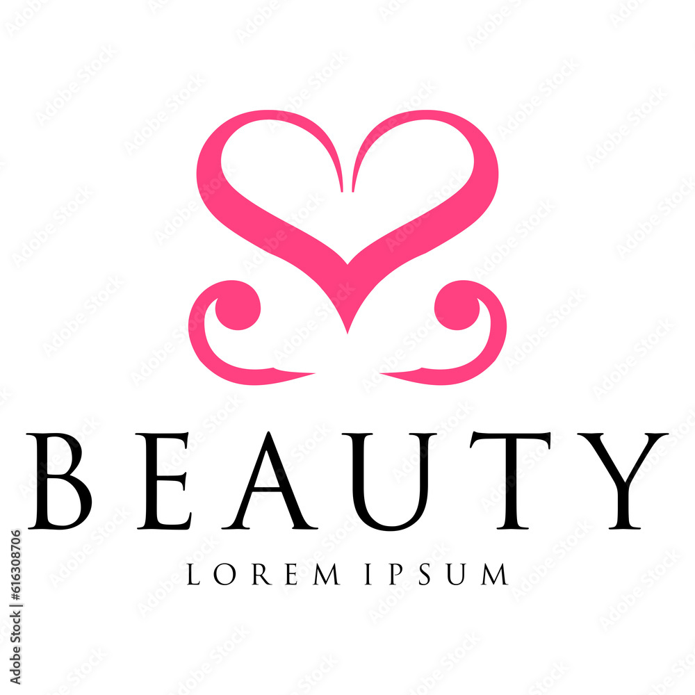 Letter SS with Love Heart Symbol Beauty Logo. S fashion logo design. Letter SS with Love Heart Symbol Beauty Logo. S fashion logo design.