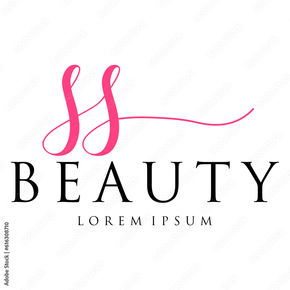 Letter SS with Love Heart Symbol Beauty Logo. S fashion logo design ...
