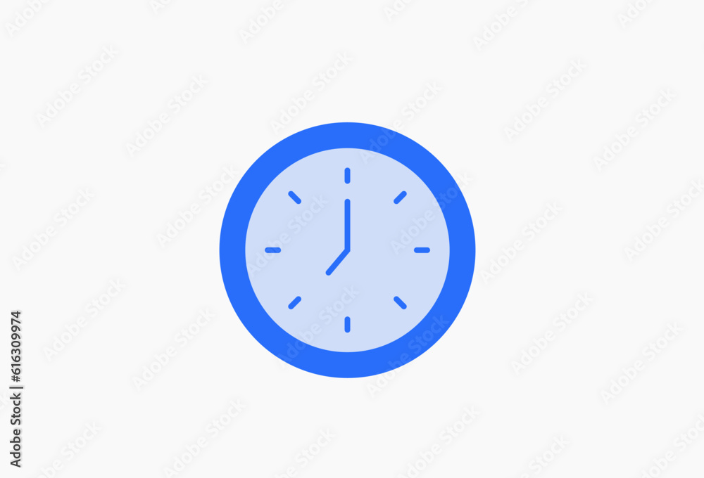 Geometric clock illustration in flat style design. Vector illustration and icon. Geometric clock illustration in flat style design. Vector illustration and icon.