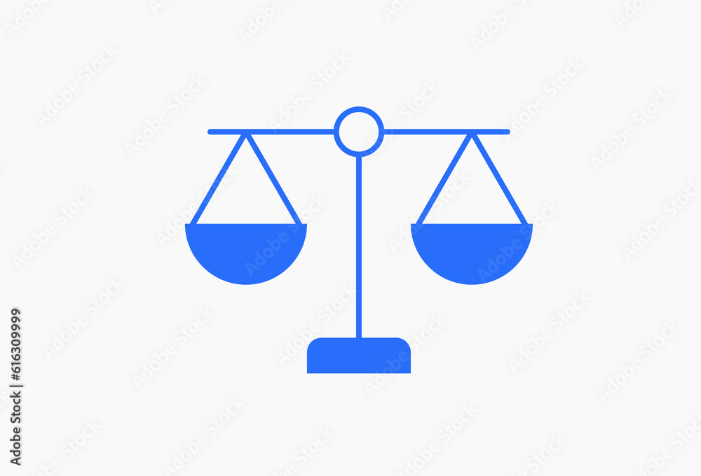 Geometric  scales illustration in flat style design. Vector illustration and icon. 