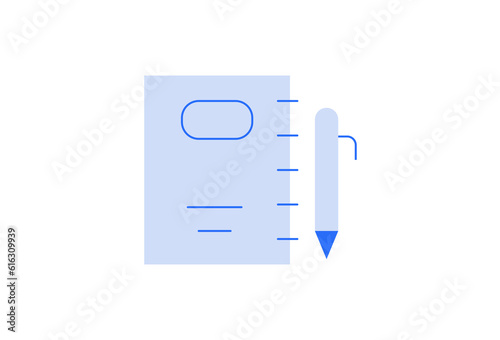 Isolated Geometric blocnote illustration in flat style design. Vector illustration and icon. 