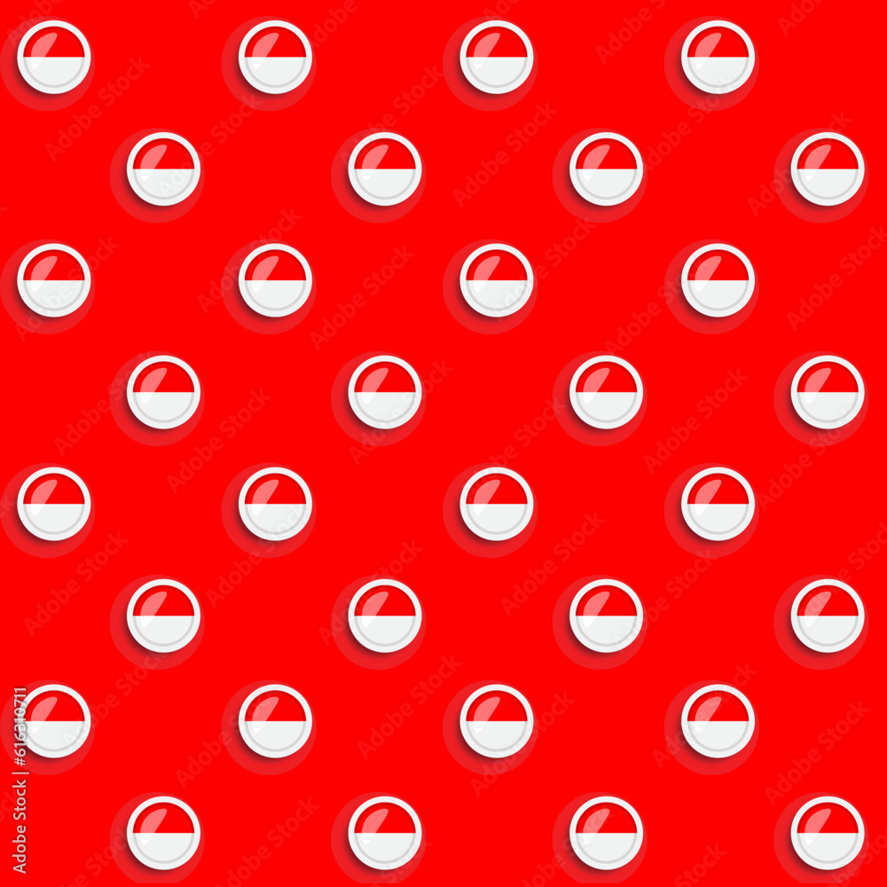 Round Indonesia Flag Vector Seamless Pattern Round Indonesia Flag Vector Seamless Pattern