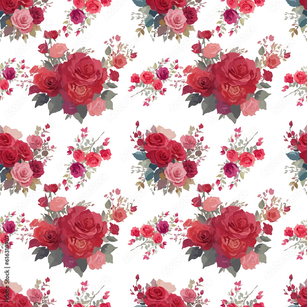 Roses floral seamless pattern Roses floral seamless pattern