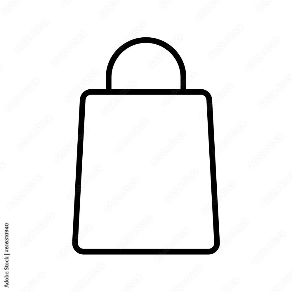 Shopping Bag E Commerce icon with black outline style. gift, package, paper, plastic, packaging, pack, shopping. Vector illustration Shopping Bag E Commerce icon with black outline style. gift, package, paper, plastic, packaging, pack, shopping. Vector illustration