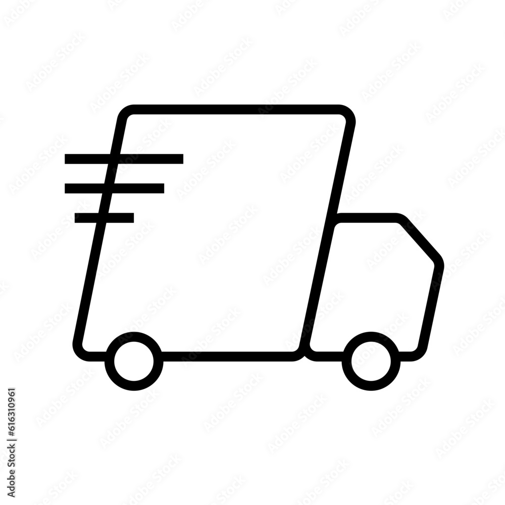 Delivery E Commerce icon with black outline style. transportation, service, shipping, express, courier, package, transport. Vector illustration Delivery E Commerce icon with black outline style. transportation, service, shipping, express, courier, package, transport. Vector illustration