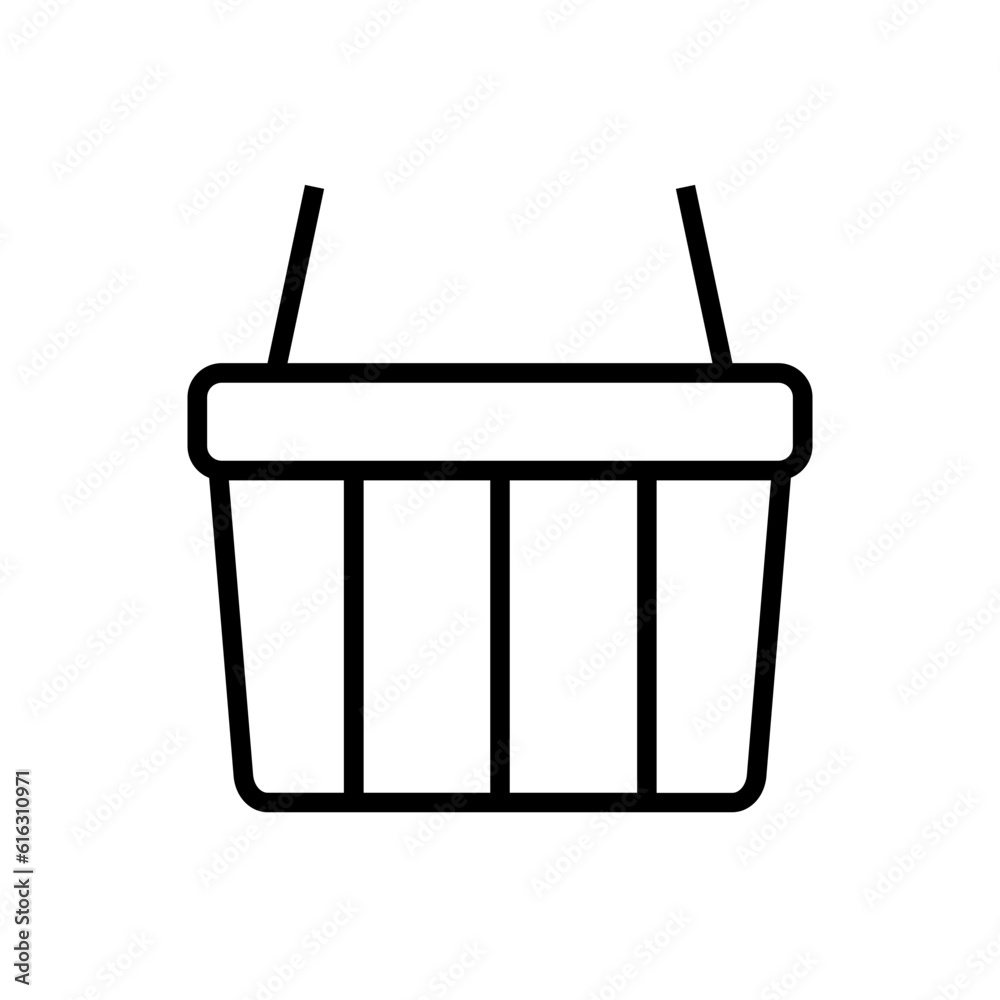 Basket E Commerce icon with black outline style. store, shop, market, retail, delivery, discount, add. Vector illustration Basket E Commerce icon with black outline style. store, shop, market, retail, delivery, discount, add. Vector illustration