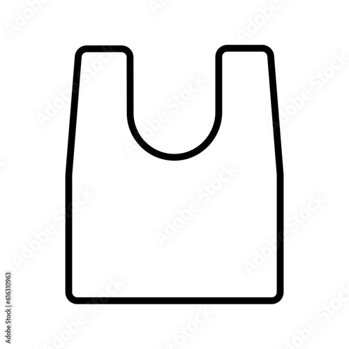 Plastic Bag E Commerce icon with black outline style. garbage, ecology, recycle, pack, package, paper, packet. Vector illustration