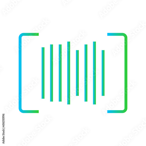 Bar Code E Commerce icon with green and blue gradient outline style. scan  label  digital  data  scanner  tag  price. Vector illustration