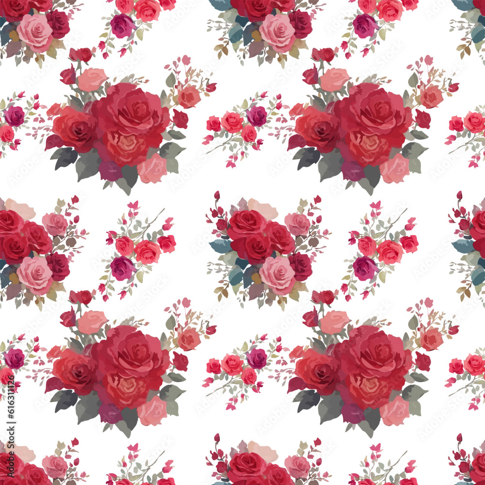 Roses floral seamless pattern Roses floral seamless pattern
