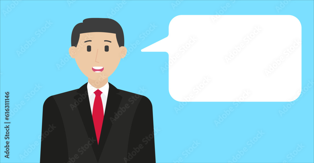 Business man speech bubble talk Business man speech bubble talk