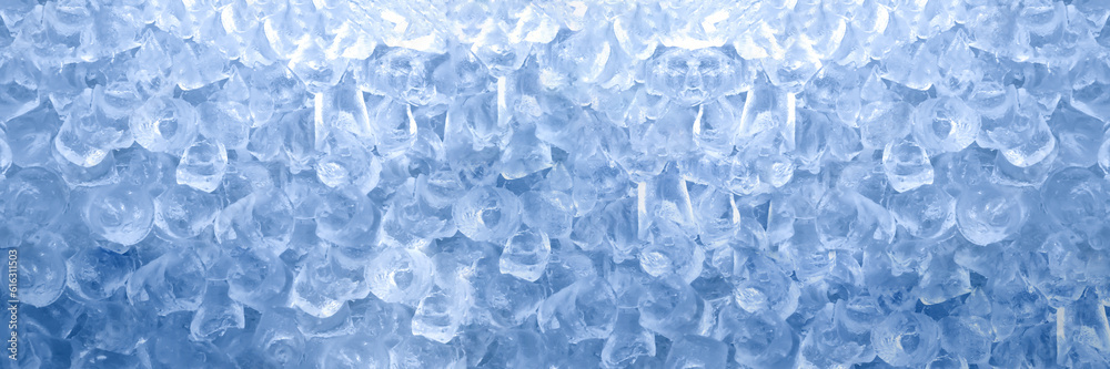 Close up ice cubes in bucket top view use for food and beverage background Close up ice cubes in bucket top view use for food and beverage background