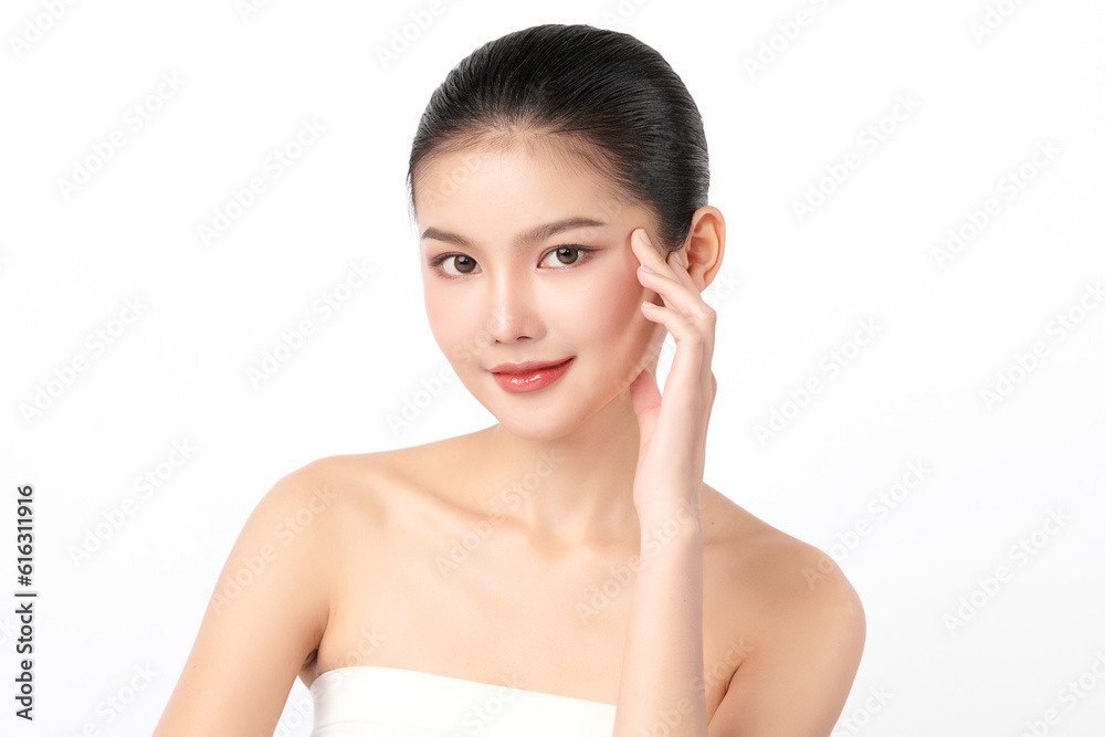 Beautiful young asian woman with clean fresh skin on white background, Face care, Facial treatment, Cosmetology, beauty and spa, Asian women portrait. Beautiful young asian woman with clean fresh skin on white background, Face care, Facial treatment, Cosmetology, beauty and spa, Asian women portrait.