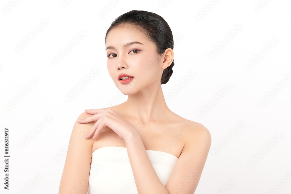 Beautiful young asian woman with clean fresh skin on white background, Face care, Facial treatment, Cosmetology, beauty and spa, Asian women portrait. Beautiful young asian woman with clean fresh skin on white background, Face care, Facial treatment, Cosmetology, beauty and spa, Asian women portrait.