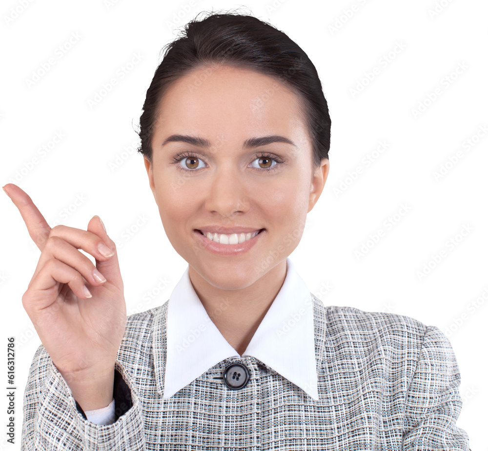 Friendly Young Businesswoman Waving Finger - Isolated Friendly Young Businesswoman Waving Finger - Isolated