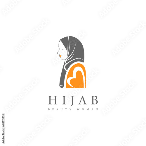 muslimah hijab logo template. Women Hijab Beauty Vector Logo Template. hijab fashion logo vector symbol. Elegant Muslim fashion logo template, hijab fashion store symbol. 