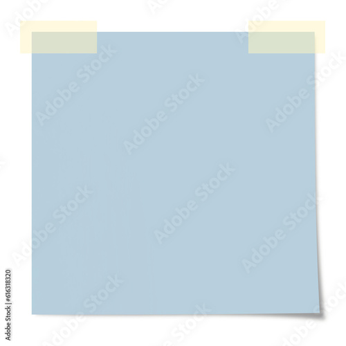 A Piece of Blue Blank Paper with Tape