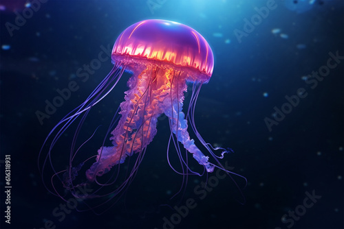 Generative AI. a beautiful and luminous jellyfish