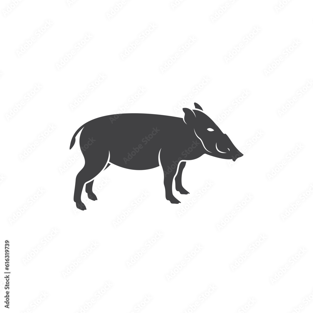 Fototapeta premium wild boar silhouette