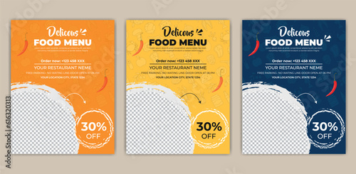 Fast Food Flyer Design Template cooking, cafe and restaurant menu, food ordering, junk food. Vector illustration for banner, poster, flyer, cover, menu, brochure
