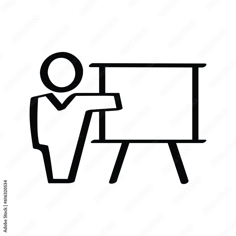 Business presentation vector hand-drawn icon Business presentation vector hand-drawn icon