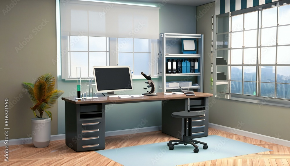 modern office interior with desk modern office interior with desk