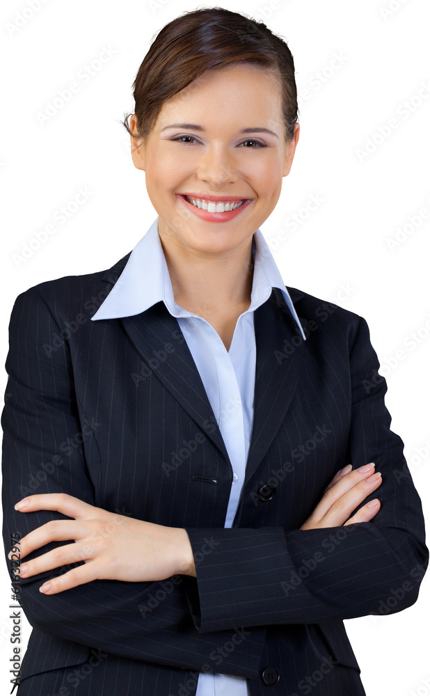 Happy Businesswoman wit Crossed Arms - Isolated Happy Businesswoman wit Crossed Arms - Isolated