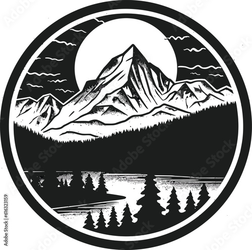 isolated mountain vector
