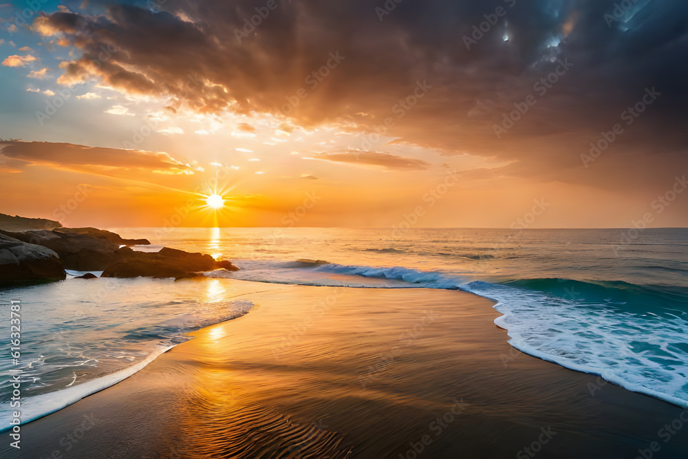 Fototapeta premium sunset over the sea