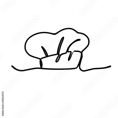 one line art of chef hat