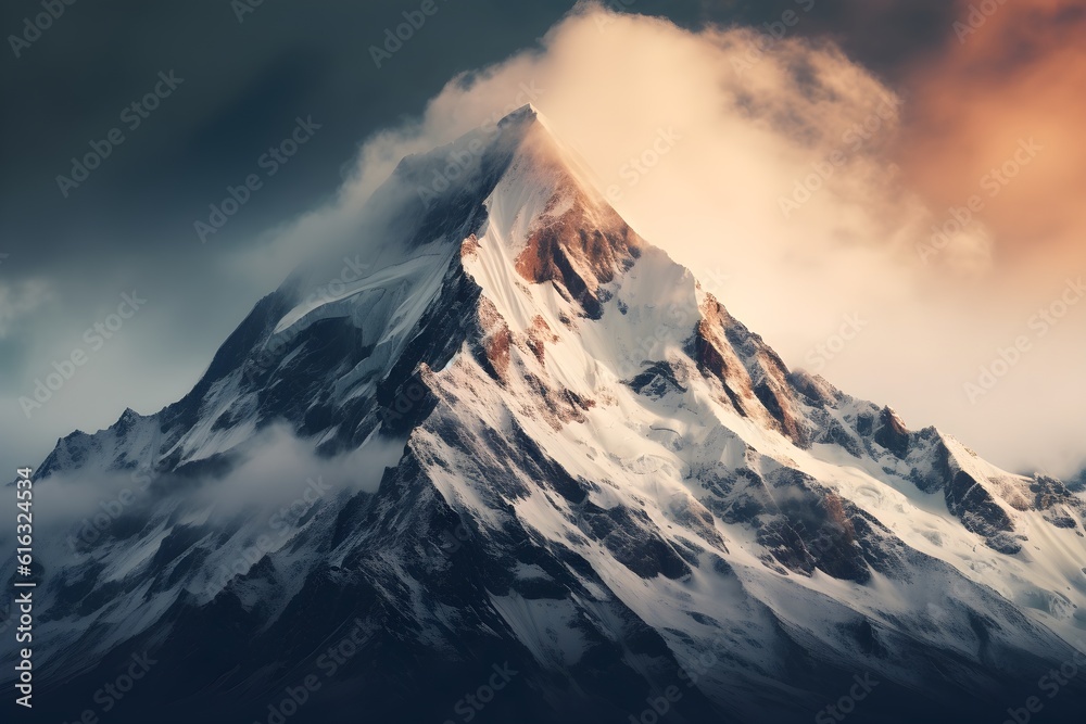 Snow-capped mountain range Snow-capped mountain range