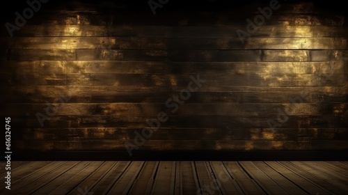 Golden Vintage rustic backdrop Dark and Moody Wall Background for Presentation, rustic black and golden wood background